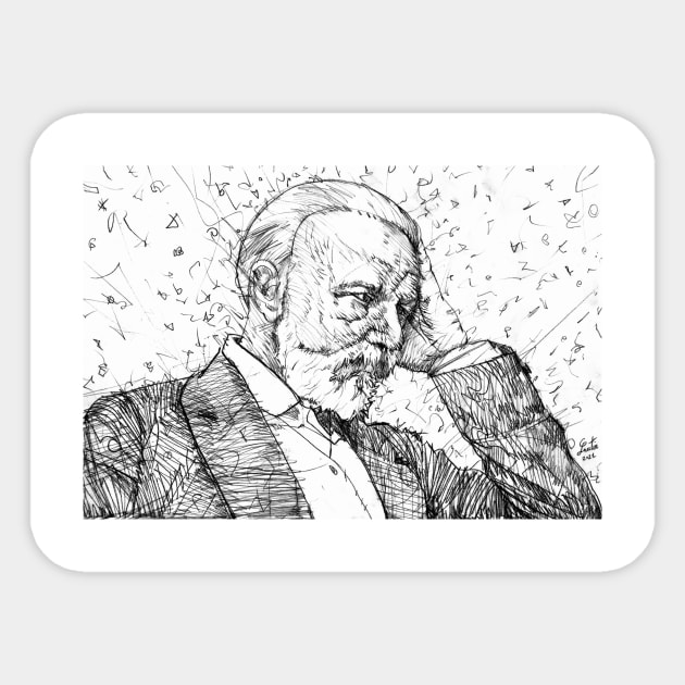 PYOTR ILYICH TCHAIKOVSKY - pencil portrait .1 Sticker by lautir